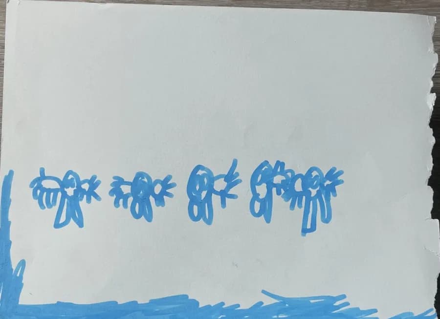 Blue butterflies, Unsigned